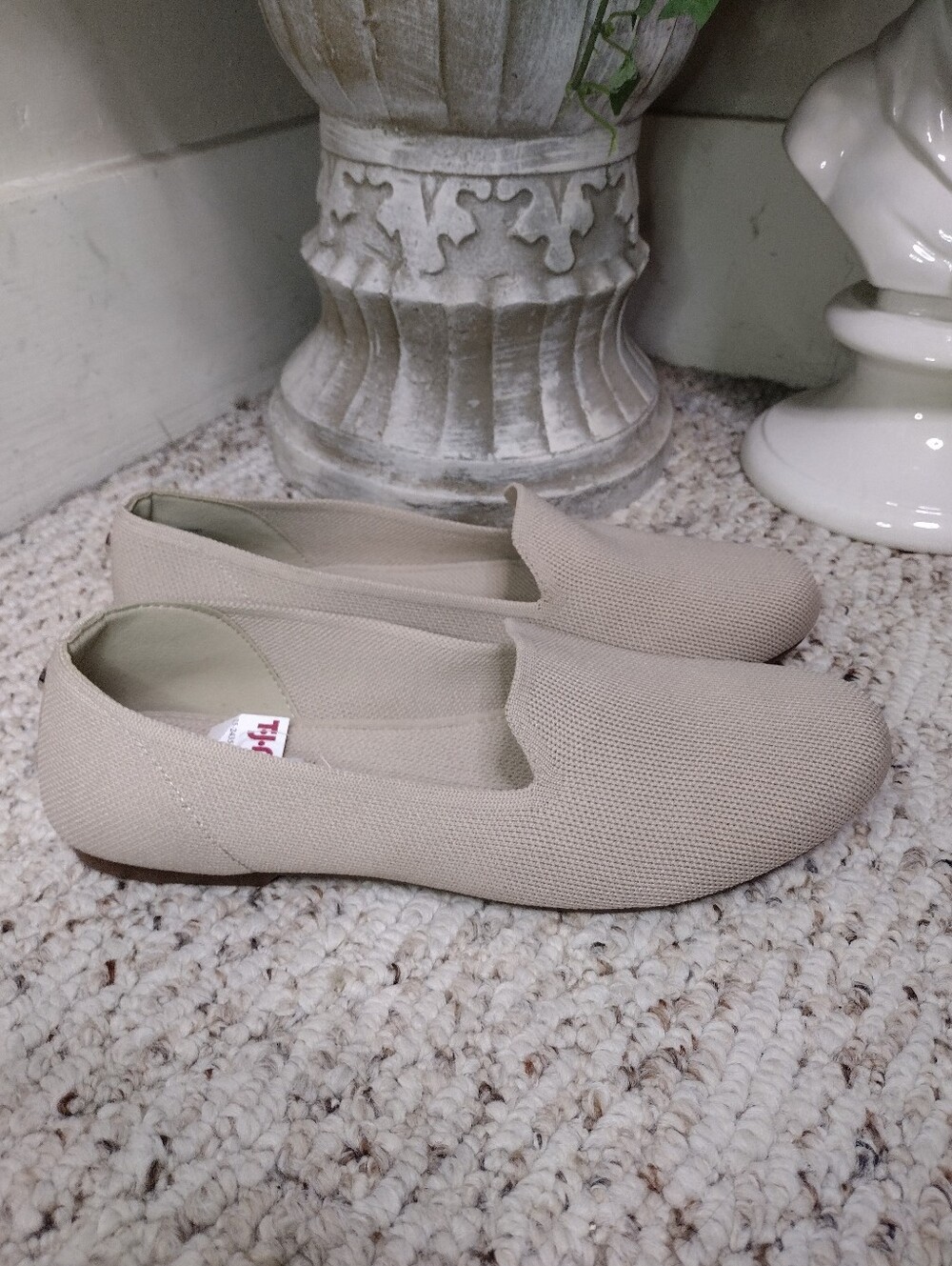 Steve Madden Sabin Beige Knit Loafers
